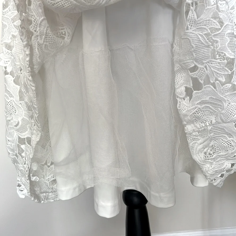 Lulus Nora Lee White Sleeveless Lace Midi Dress With Pockets Size XS - Picture 9 of 11